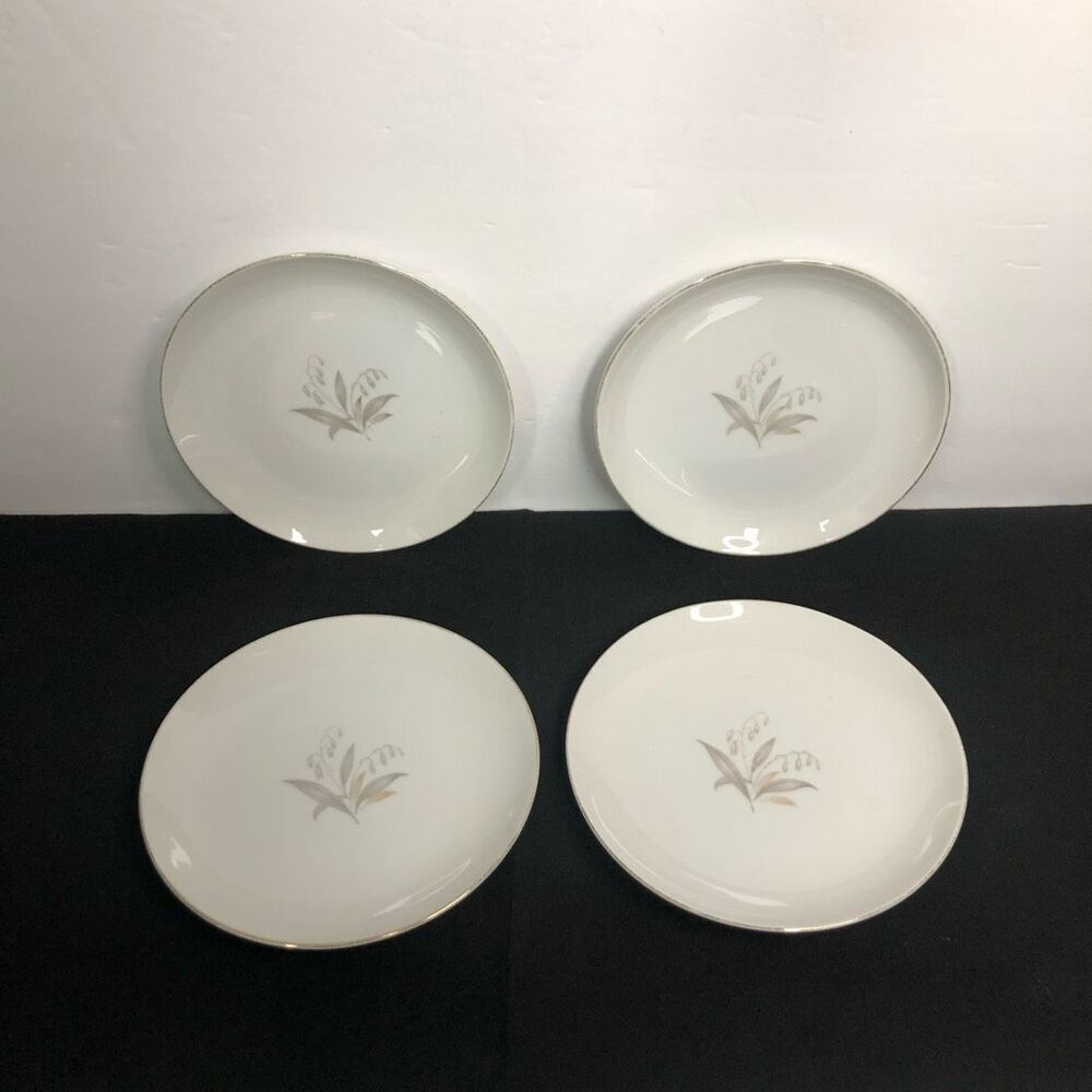 60s kaysons golden rhapsody bellflower pattern‎ 6.25 in side plates vintage prop